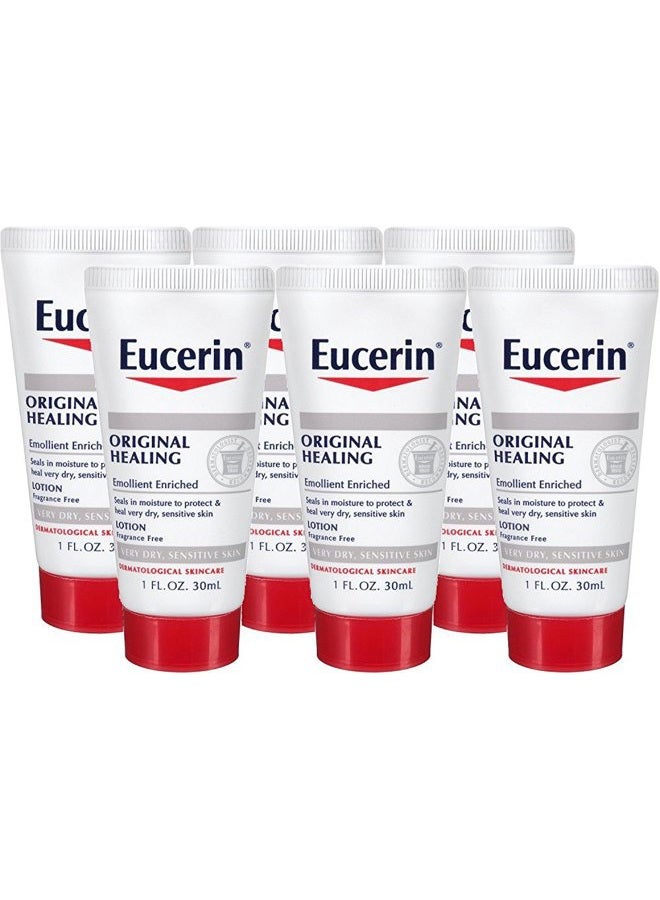 Eucerin لوشن غني بالشفاء المهدئ للإصلاح خالي من العطور للبشرة الجافة 1 أونصة حجم السفر (عبوة من 6) - Image 1