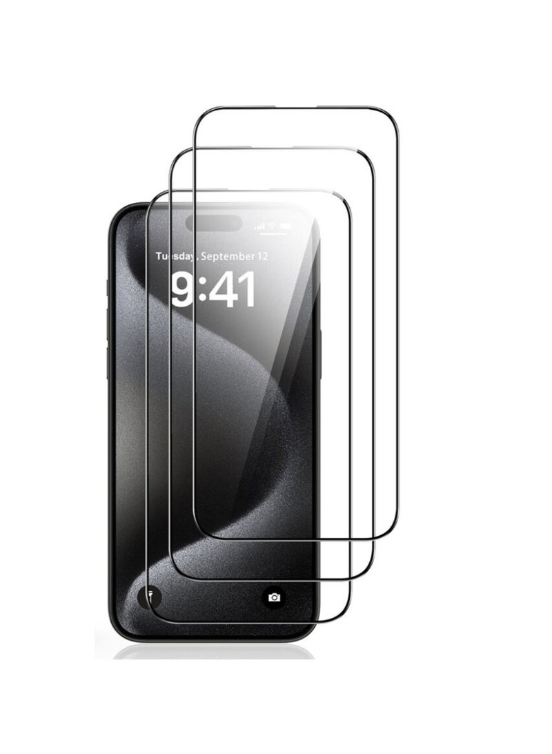 DIGI CORE iPhone 15 Screen Protector 3 Pack 6.1 Inch 2.5D Curved Edges With iPhone 15 Camera Lens Protector And Anti-Scratch iPhone 15 Back PVC Clear Sheet Set (Pink, iPhone 15) - Image 3