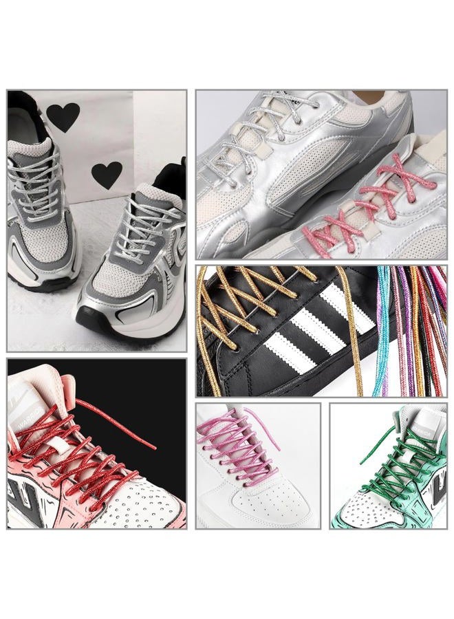 UamGlsob 4MM Round Glitter Shoe Laces,5/32" Colorful Sparkly Metallic Sparkle Shoelaces Replacement Strings for Sneaker Boots, Golden, 47"/120cm - Image 5