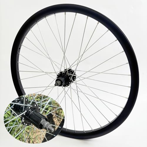 CDHPOWER 26" Bike Wheel Rear Rim Double Layer Alum Alloy 12G 36 Spokes fit Cassette Flywheel, 26" Bike Rim Rear for MTB/Road/Cruiser Bicycles - Image 1