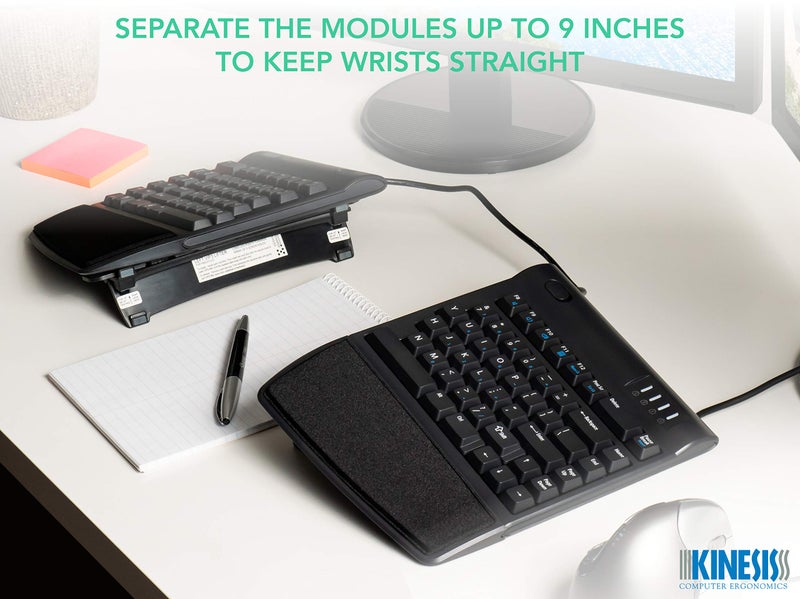 KINESIS KINESIS Freestyle2 USB-A Ergonomic Keyboard w/ VIP3 Lifters for PC (9" Separation) (KB820PB-US)  - Image 3
