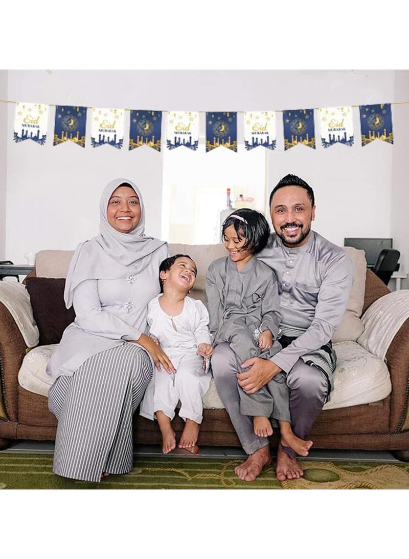 AUTOYSUR ديكورات لافتات رمضان للمنزل، لافتة عيد مبارك، لافتة رمضان كريم، ديكورات حفلات، لافتة ترحيب لعيد مبارك، لوازم حفلات باب المنزل (أسود)  - Image 4