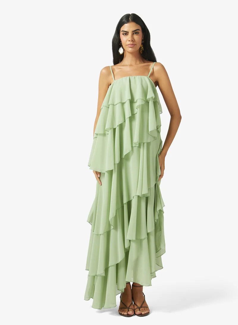 Ella Bandeau Dress With Ruffles