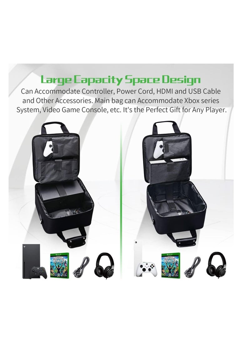XICEN - XICEN Case Storage Bag for Xbox Series X Xbox Series S Console Carrying Case, Travel Bag for Xbox Controllers Xbox Games and Gaming Accessories, Included Silicone Cover Skin Protector - Image 1