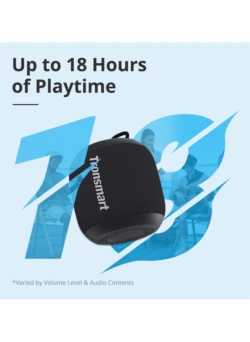Tronsmart T7 Mini 15W Portable Outdoor Speaker, Ultra Compact & Portable, Bluetooth V5.3, IPX7 Waterproof, Various LED Modes, Battery 2500mAh, Up to 18 hours Playtime, AUX, Micro SD, TF Card - Black - Image 2
