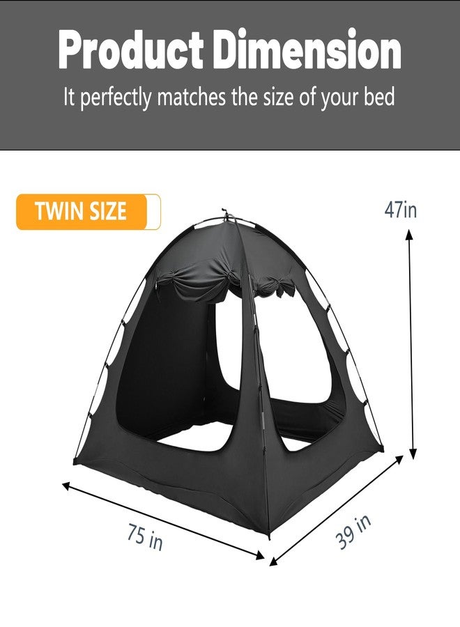SUNYRISY Bed Tent Twin Size Bed Canopy, Indoor Tent for Adult and Kids, 3 Doors Breathable Dream Tent, 80% Blackout Private Space Sleeping Tents - Image 2