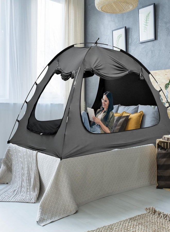 SUNYRISY Bed Tent Twin Size Bed Canopy, Indoor Tent for Adult and Kids, 3 Doors Breathable Dream Tent, 80% Blackout Private Space Sleeping Tents - Image 1
