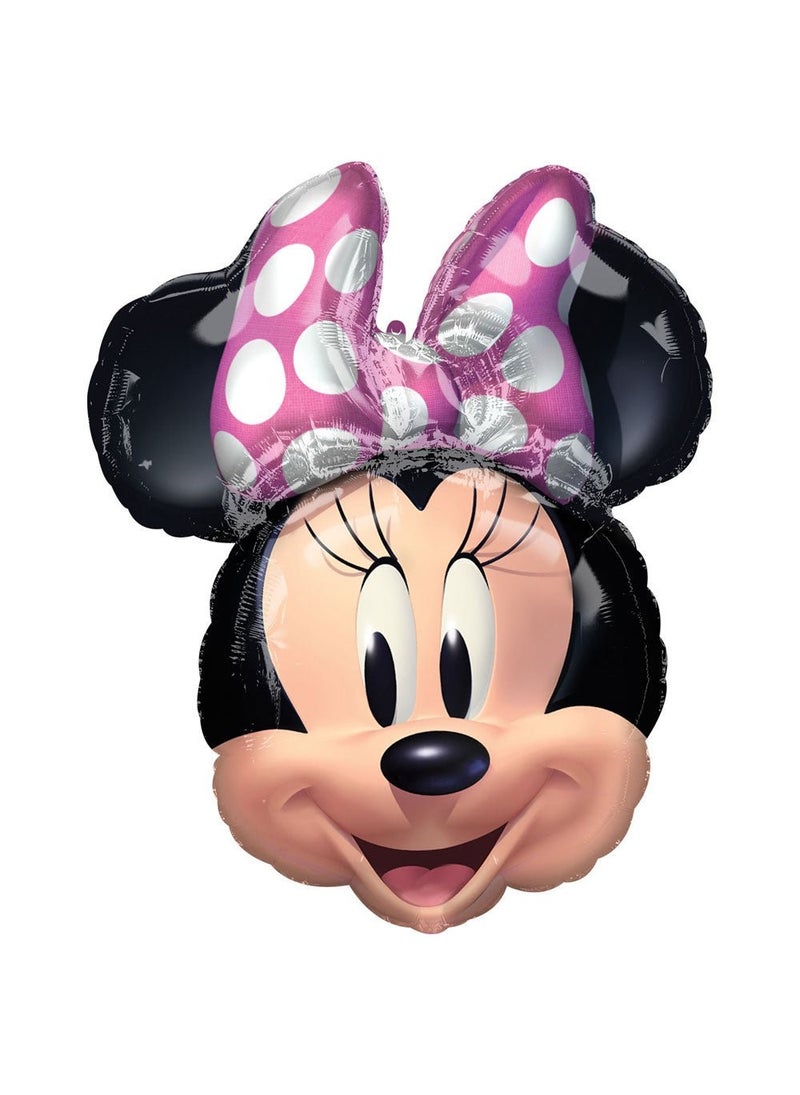 بالون من رقائق معدنية على شكل رأس ميني ماوس وردي 66 سم