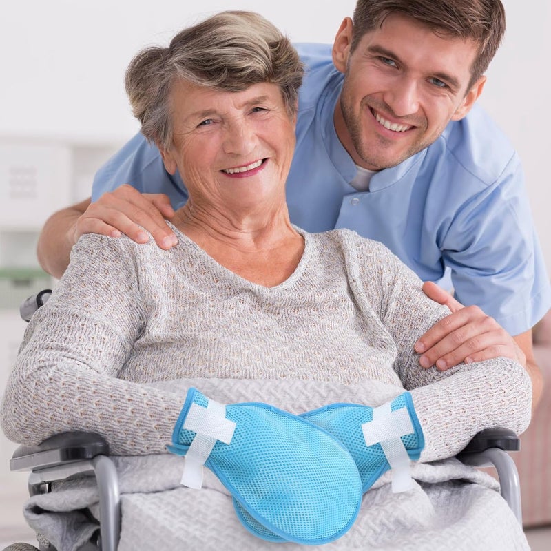 SHOWERORO Anti-scratch Hand Polyester Glove, Patient Bands for Elderly, Protective Hand Braces Scratch Guard, 1 Pair for Care and Injury Prevention - Image 5