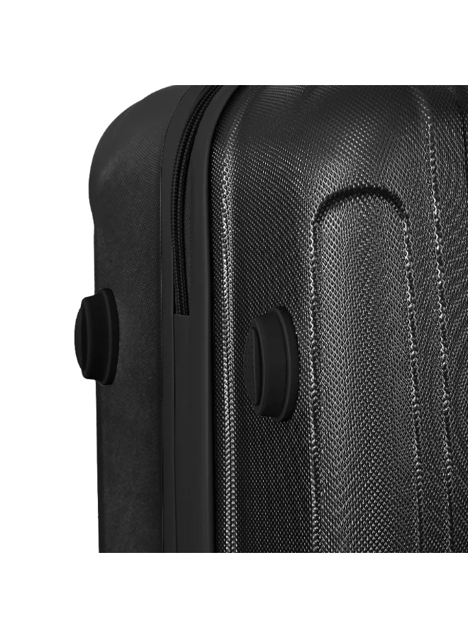 Senator 20 Hard Case Travel Bag Cabin Luggage Trolley ABS Lightweight Suitcase with 4 Spinner Wheels KH132, Black  | Best Price UAE