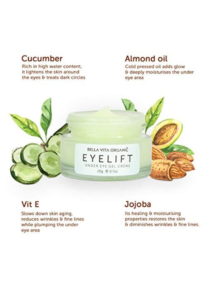 Bella Vita Organic - Eyelift Under Eye Cream Gel For Dark Circles, Puffy Eyes, Wrinkles & Removal Of Fine Lines For Women & Men, 20Gms - Image 1