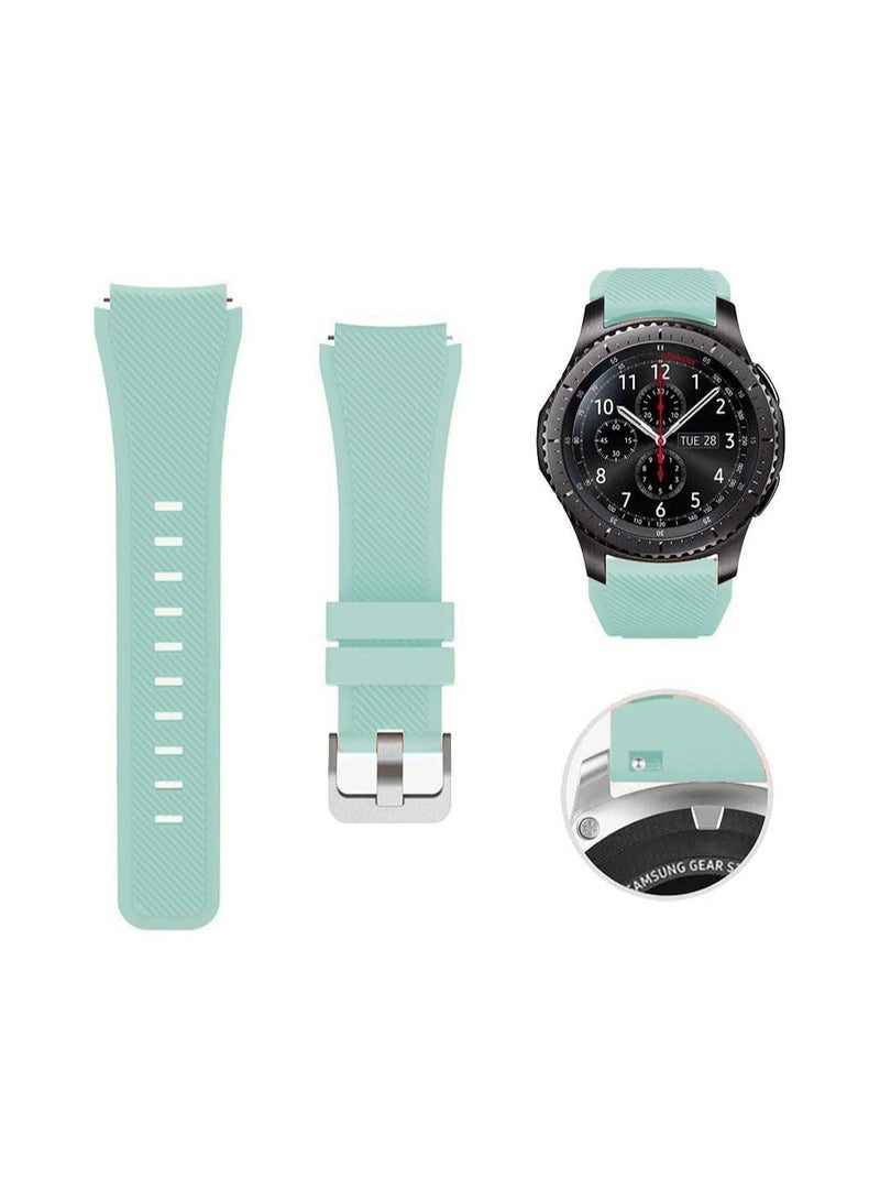 VITION Strap for Huawei GT/Huawei GT 2 (46mm) GT2 Pro /Samsung Galaxy Watch 46mm / Galaxy Watch 3 45mm/ 22mm Silicone Straps Watch Band Mint Green  - Image 1