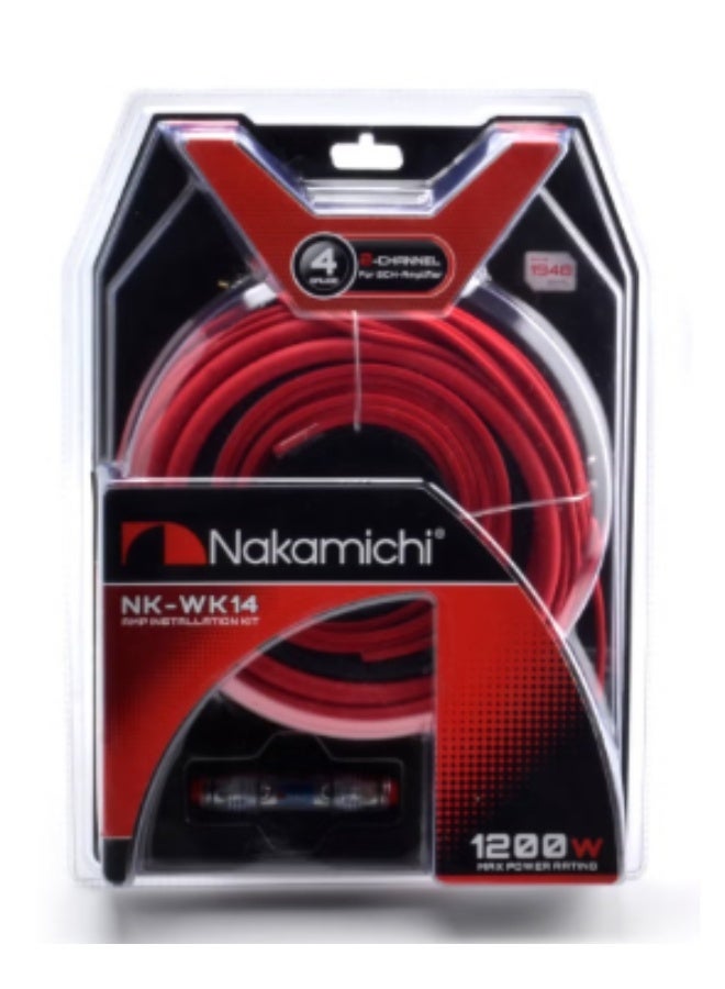 Nakamichi NK‑WK14 4 GA Amplifier Wiring Kit – 1200W Peak Premium Install Kit