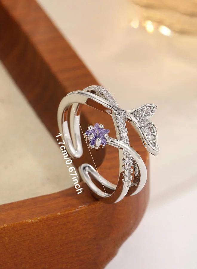 Take Two  Silver Tone Mermaid Tail Cuff Ring for Women | Best Price UAE