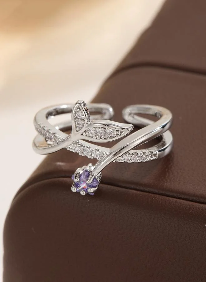 Take Two  Silver Tone Mermaid Tail Cuff Ring for Women | Best Price UAE