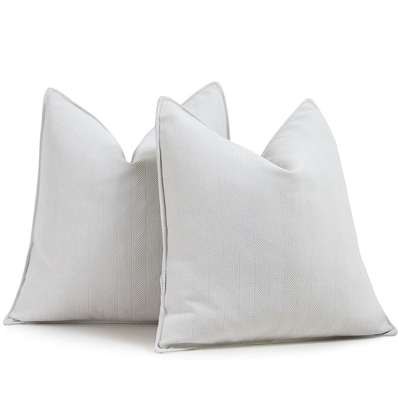 ZWJD Cream Pillow Covers 24x24 Set of 2 Chenille Throw Pillow Covers with Elegant Design Soft and Luxurious Decorative Throw Pillows for Couch, Bed, and Home Decor - Image 1