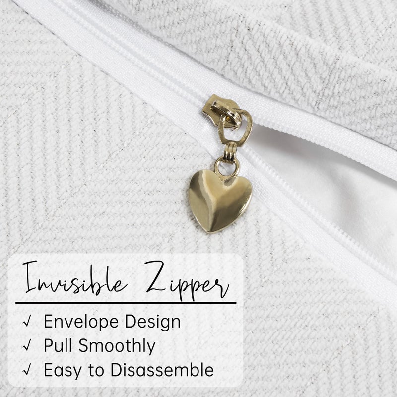 ZWJD Cream Pillow Covers 24x24 Set of 2 Chenille Throw Pillow Covers with Elegant Design Soft and Luxurious Decorative Throw Pillows for Couch, Bed, and Home Decor - Image 3