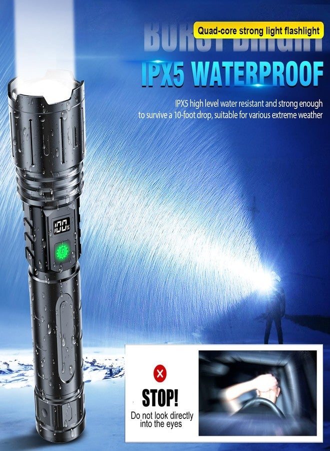 Hoxida Tactical Rechargeable Flashlights 2000 High Lumens - 20H Runtime, Long Beam Super Bright LED Pocket Flash light IPX5 Waterproof for Camping, 5 Modes, Zoomable, Compact Flashlight for Camping, 2pcs - Image 4