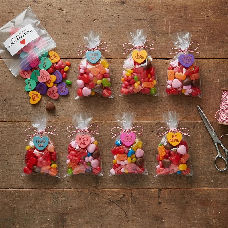 OceanCamel 120 Pieces Mini Wooden Heart Flatback Figures, 3 Assorted Colors Tiny Wood Heart Confetti for Valentine's Day Wedding Party DIY Craft Supplies,Vase Filler (Conversation Heart) - Image 5