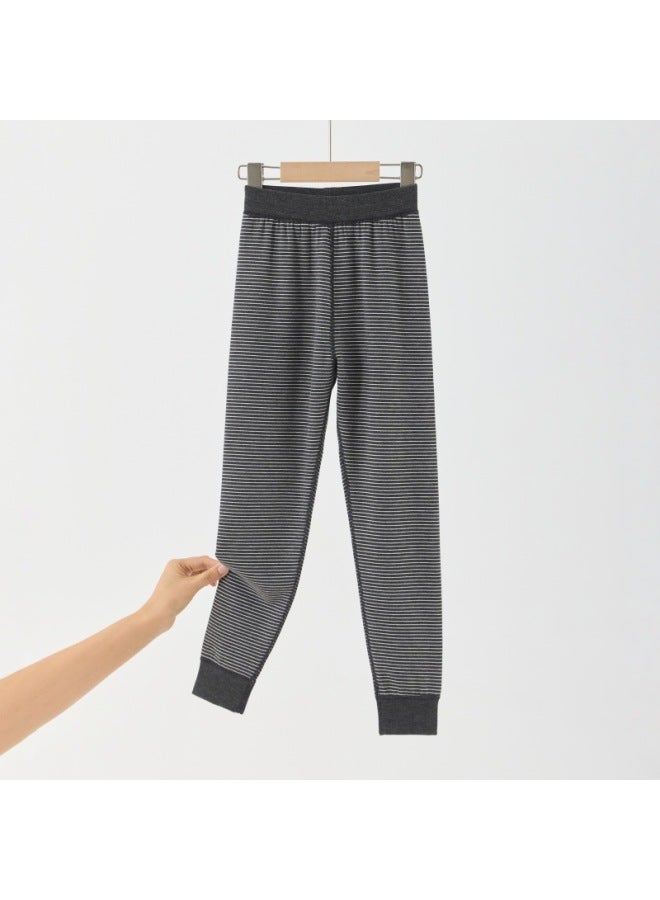 Children's Velvet Warm Pants, Boys' Double-sided Brushed Underwear, Medium And Large Kids' Autumn Pants, Medium And Large Kids' Striped Underwear