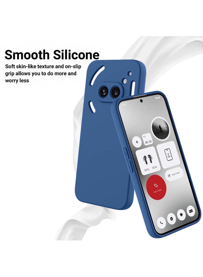 Wtech Nothing Phone (2a) 5G 2024 / Nothing Phone (2a) Plus Liquid Silicone with Lens Hole Case Cover - Blue - Image 3