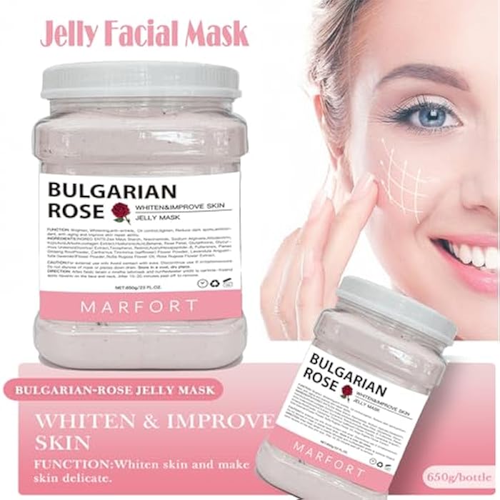 Marfort Jelly Mask for Facials Peel-Off Powder Hydrojelly Mask Peel Off Face Masks SkinCare Combination with Professional Skincare Spa Moisturizing & Hydrating 23 Fl Oz (Rose) - Image 2