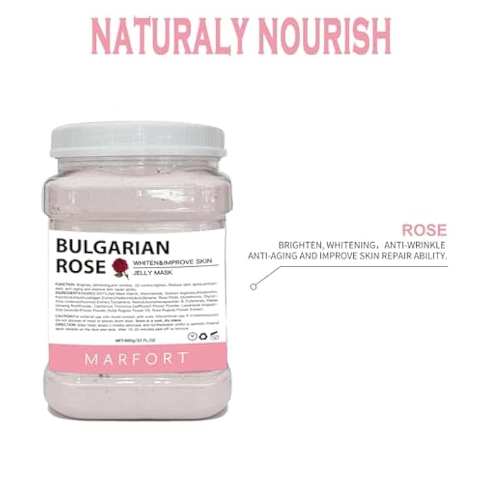 Marfort Jelly Mask for Facials Peel-Off Powder Hydrojelly Mask Peel Off Face Masks SkinCare Combination with Professional Skincare Spa Moisturizing & Hydrating 23 Fl Oz (Rose) - Image 3