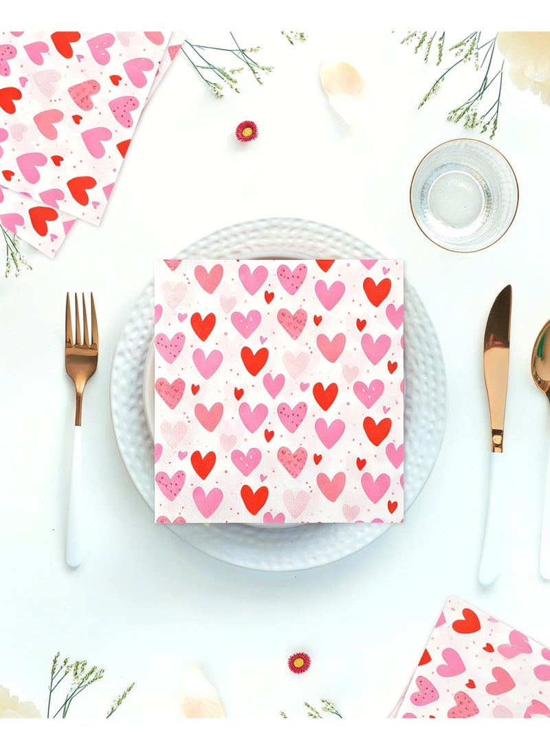 يولولاند 40 منديل ورقي بتصميم "LOVE" باللون الوردي العتيق — مناديل حلوى لطيفة ومُعدة للاستخدام مرة واحدة، مثالية لتزيين مستلزمات حفلات أعياد الميلاد في موسمي الربيع والصيف. - Image 2
