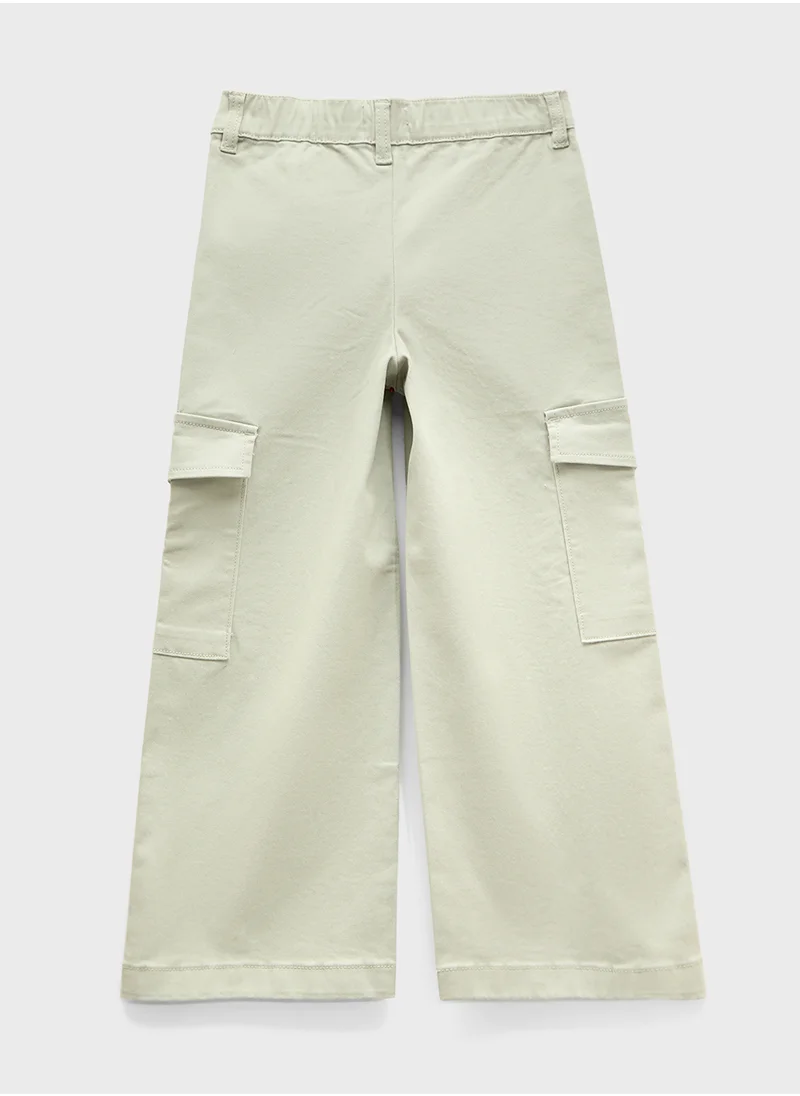 Ripples Girls Wide-Leg Cargo Pants