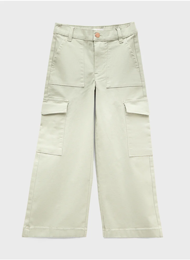 Ripples Girls Wide-Leg Cargo Pants
