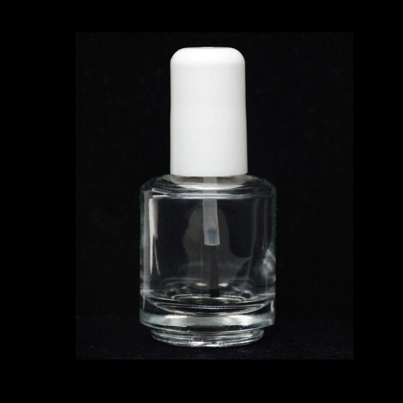 Karlash Premium Empty Polish Bottle Clear + Brush + Mixing ball + White Cap 0.5 Oz (2 Piece) - Image 3
