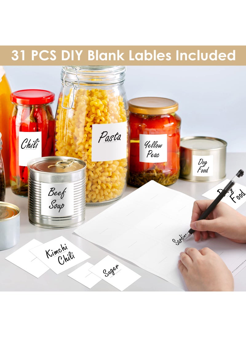 Cludoo Cludoo 434 Pcs Kitchen Pantry Labels for Food Containers with DIY Blank Labels,3 Sizes Preprinted Minimalist Waterproof Pantry Kitchen Labels, Pantry Kitchen Organization Labels for Jar, Bottles,Boxes  - Image 3