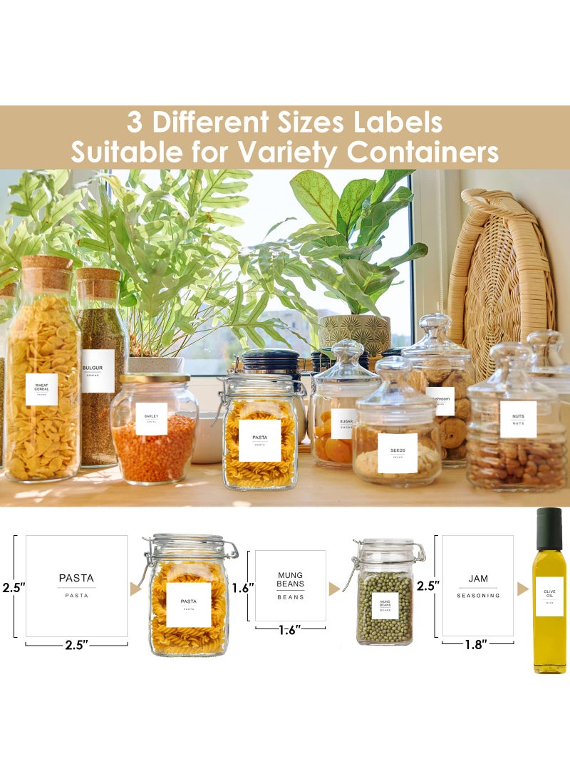 Cludoo Cludoo 434 Pcs Kitchen Pantry Labels for Food Containers with DIY Blank Labels,3 Sizes Preprinted Minimalist Waterproof Pantry Kitchen Labels, Pantry Kitchen Organization Labels for Jar, Bottles,Boxes  - Image 5