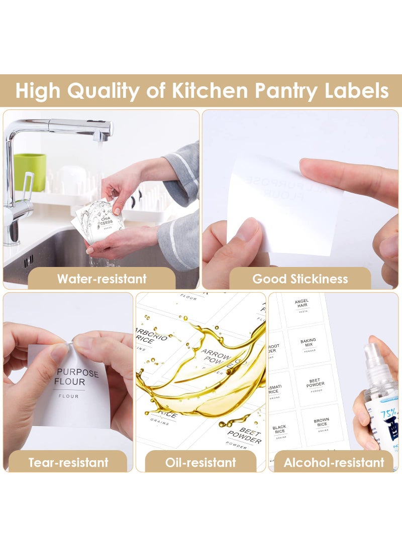 Cludoo Cludoo 434 Pcs Kitchen Pantry Labels for Food Containers with DIY Blank Labels,3 Sizes Preprinted Minimalist Waterproof Pantry Kitchen Labels, Pantry Kitchen Organization Labels for Jar, Bottles,Boxes  - Image 4