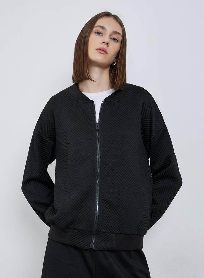 ستايلي جاكيت بقصة عادية وتفاصيل بارزة الملمس - Image 3