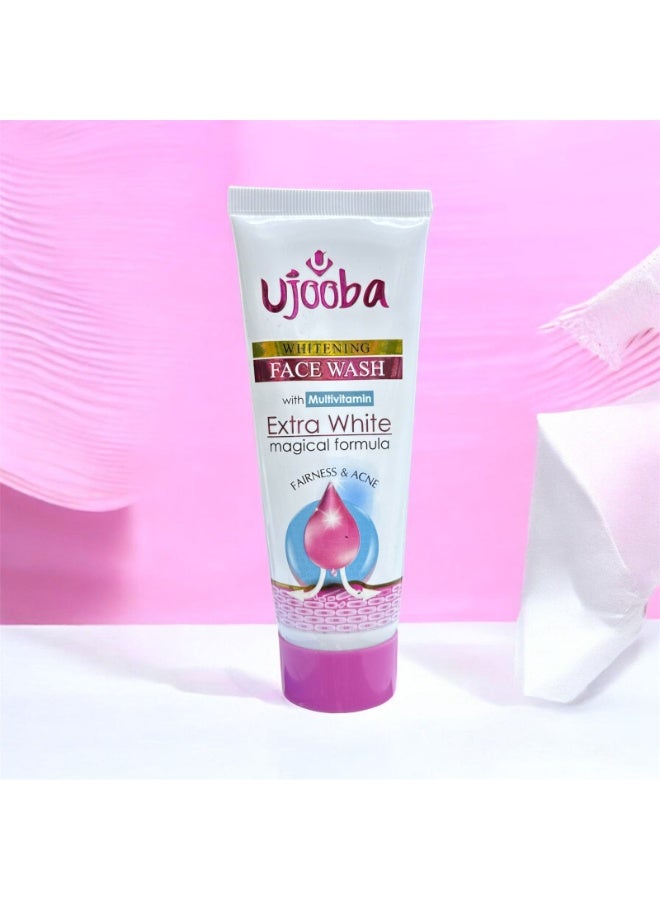 Ujooba Whitening Face Wash with Multivitamin - Extra White Magical Formula for Bright & Clear Skin 100ml - Image 2