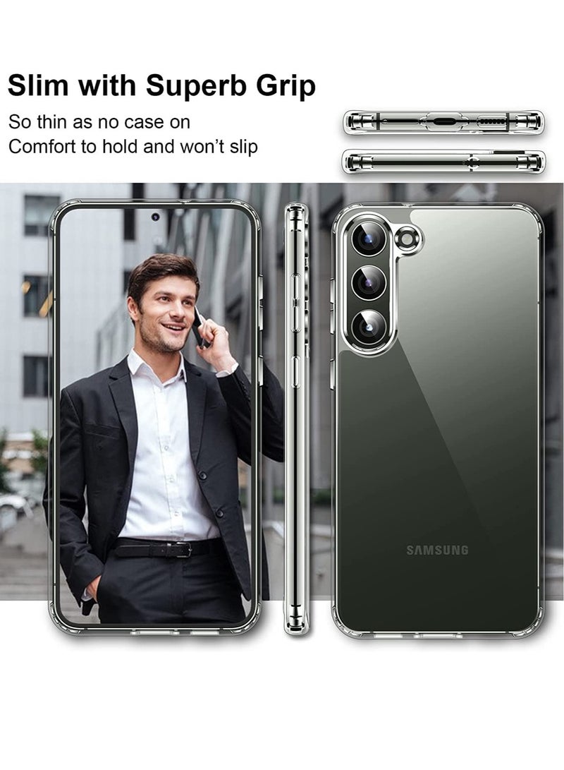 ELTRAZONE [5-in-1]For Samsung Galaxy S23 Case,2 Packs Camera Lens Protector + 2 Packs HD Tempered Glass Screen Protector,All-Round Protection, Shockproof, Anti-Scratches Kit (S23 Screen Protector) - Image 2