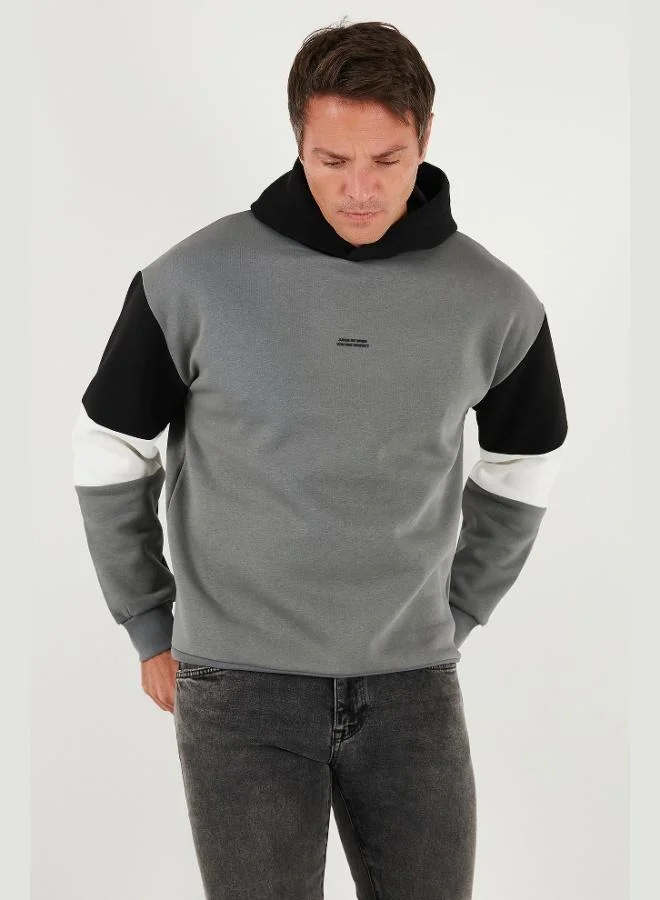 Buratti  Buratti Cotton Relaxed Fit Hooded Furry Soft Raised Sweat Men's SWEAT 5905299 for Men | Best Price UAE