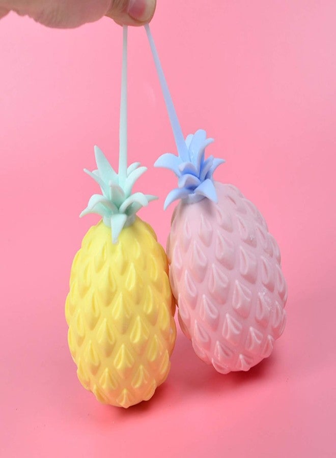 Urbane Chic Pineapple Soft Fluff Filled Fruit Squeeze Stress Balls, Set of 2, Random Colours - Image 2