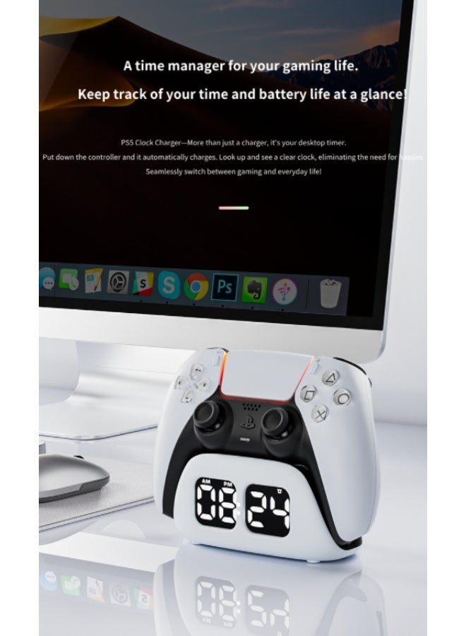 أوليون Suitable for PS5 handle  multifunctional game handle charging dock with alarm clock display fast charging dock - Image 4