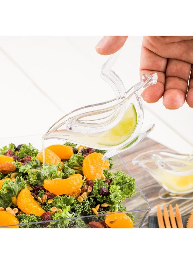 Restaurantware 2 Ounce Manual Lemon Squeezer, 1 Handheld Lime Wedge Juicer - With Handle, No Seeds, Clear Plastic Citrus Squeezer, Portable, Bird Shape, For Lemon Or Lime Wedge  - Image 3