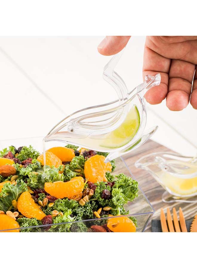 2 Ounce Manual Lemon Squeezer, 1 Handheld Lime Wedge Juicer - With Handle, No Seeds, Clear Plastic Citrus Squeezer, Portable, Bird Shape, For Lemon Or Lime Wedge