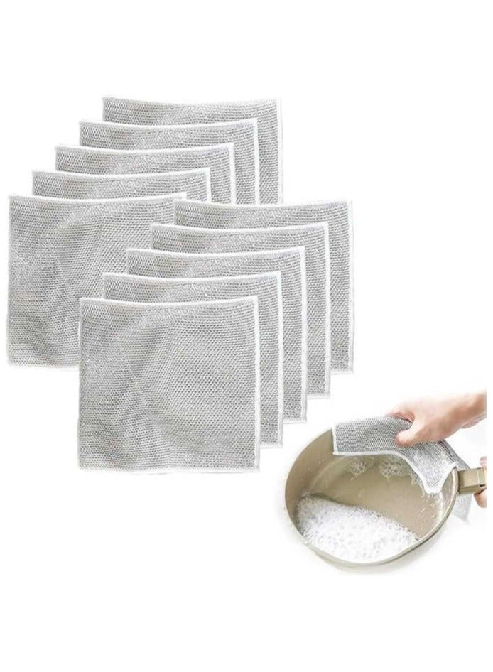 Wire Dishwashing Rags – 10-Pack Non-Scratch Durable, Reusable Scrub Cloths for Dishes, Glassware, Stovetops, Pots & Pans – Gentle on Surfaces, Tough on Grime  - Image 1