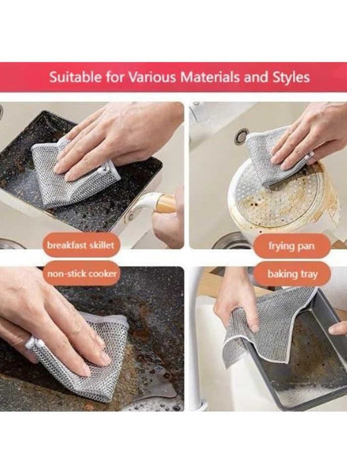 Wire Dishwashing Rags – 10-Pack Non-Scratch Durable, Reusable Scrub Cloths for Dishes, Glassware, Stovetops, Pots & Pans – Gentle on Surfaces, Tough on Grime  - Image 4