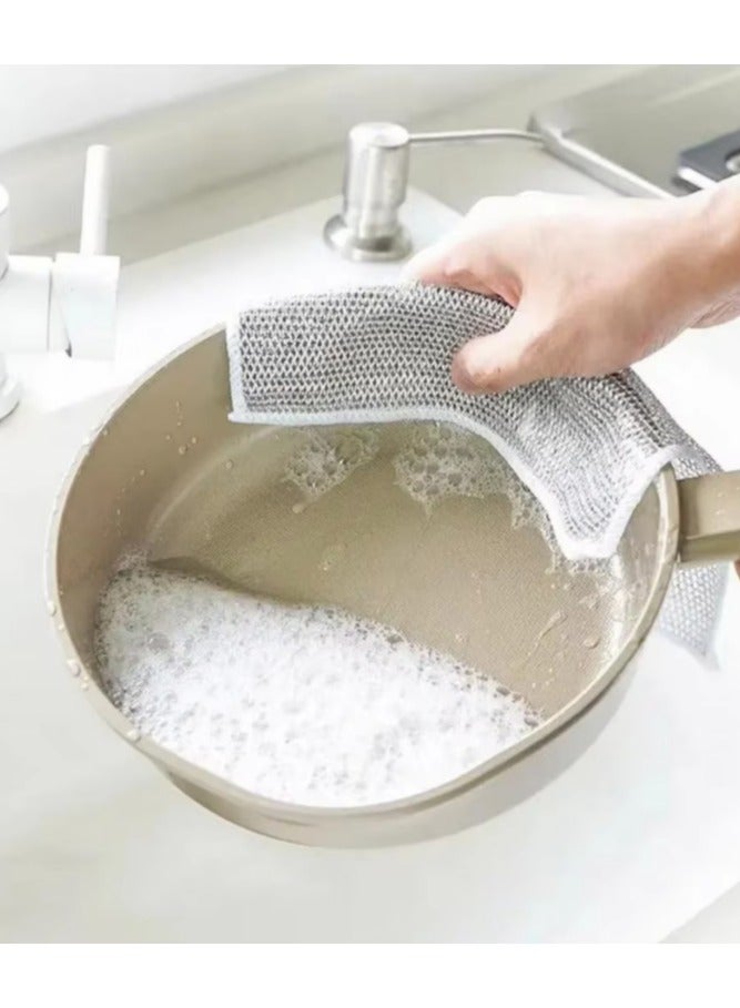 Wire Dishwashing Rags – 5-Pack Non-Scratch Durable, Reusable Scrub Cloths for Dishes, Glassware, Stovetops, Pots & Pans – Gentle on Surfaces, Tough on Grime - Image 2