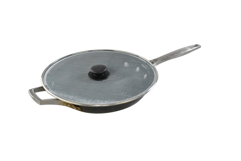 HOME-X Splatter Screen for Frying Pans, Anti-Splatter Lid with Stainless-Steel Mesh, Fry Pan Splash Guard, Set of 2, 11 ¼” Dia. and 9 ¾” Dia. - Image 3