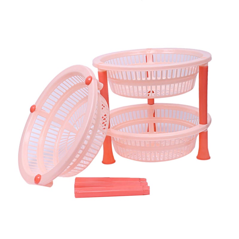 Kuber Industries Plastic 3 Layer Multi-Purpose Kitchen Storage Basket Rack (Beige)-CTKTC13196, Standard - Image 4