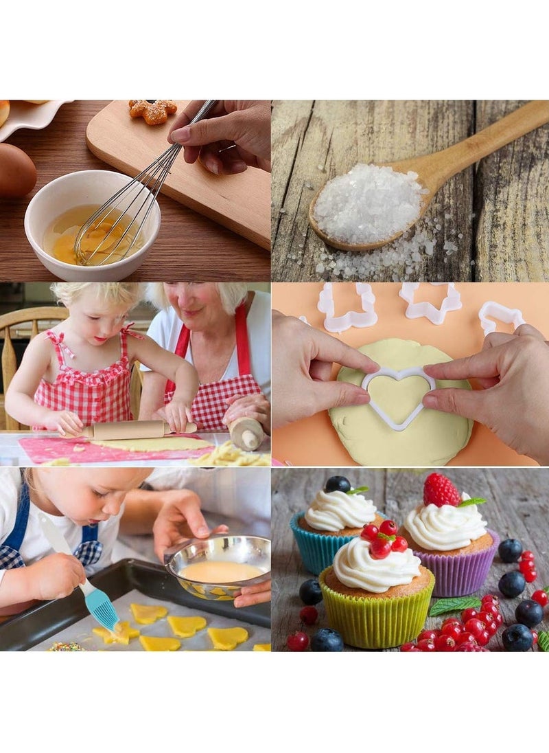 Cooking and Baking Set for Kids, Kids' Chef Role Play Costume Set, Toddler Chef Hat Apron Dress Up with Apron, Chef Hat, Mitt, Cookie Cutters and Utensil for Kids Aged 3+ Years - Image 4