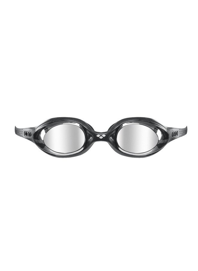 arena نظارات سباحة سبايدر جونيور للشباب للجنسين للأولاد والبنات، عدسات عاكسة باللون الأسود/الفضي/الأخضر - Image 3