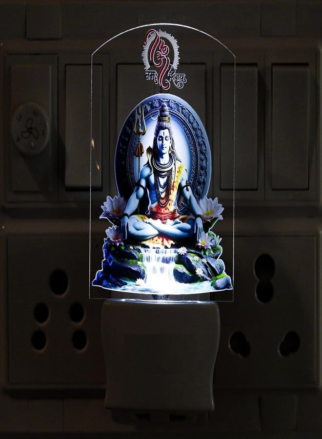 Cloudzy® 3D Design Printed Night Lamp Decorative UV Printed Light Photo LED Unique Lamp Single Color White Light for Temple, Home, Office & Gift… (MAHADEV) - Image 1